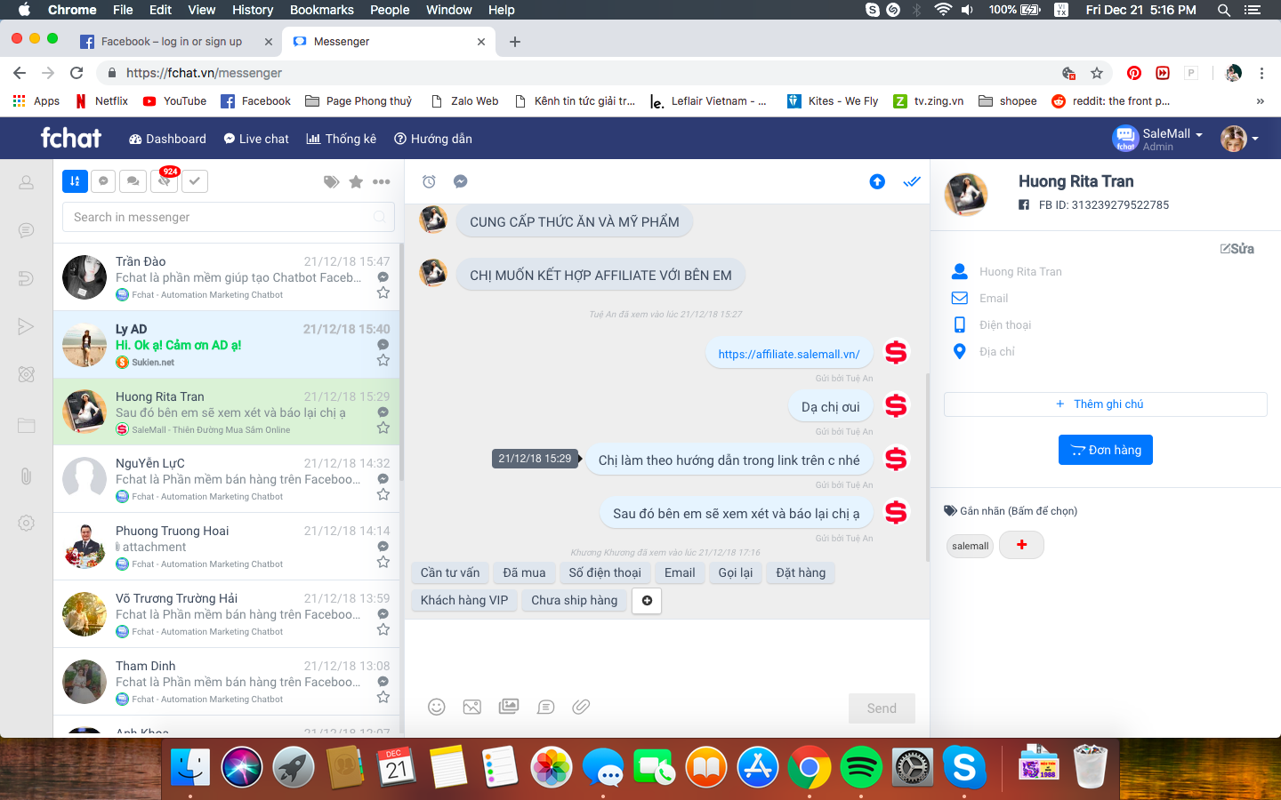 Fchat - Chatbot Facebook Messenger - Phần mềm quản lý Fanpage, Bán hàng Trên Facebook